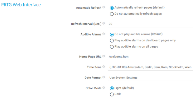 PRTG Web Interface PRTG Web Interface